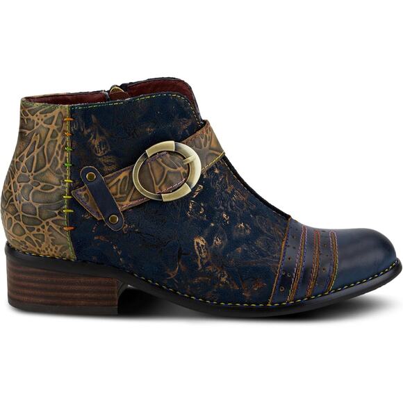L'Artiste by Spring Step Womens Georgiana Leather Ankle Boot -- Blue Multi NEW - Picture 5 of 8
